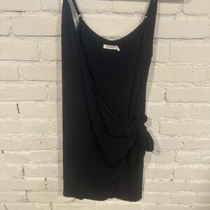 Black Wrap Mini Dress.